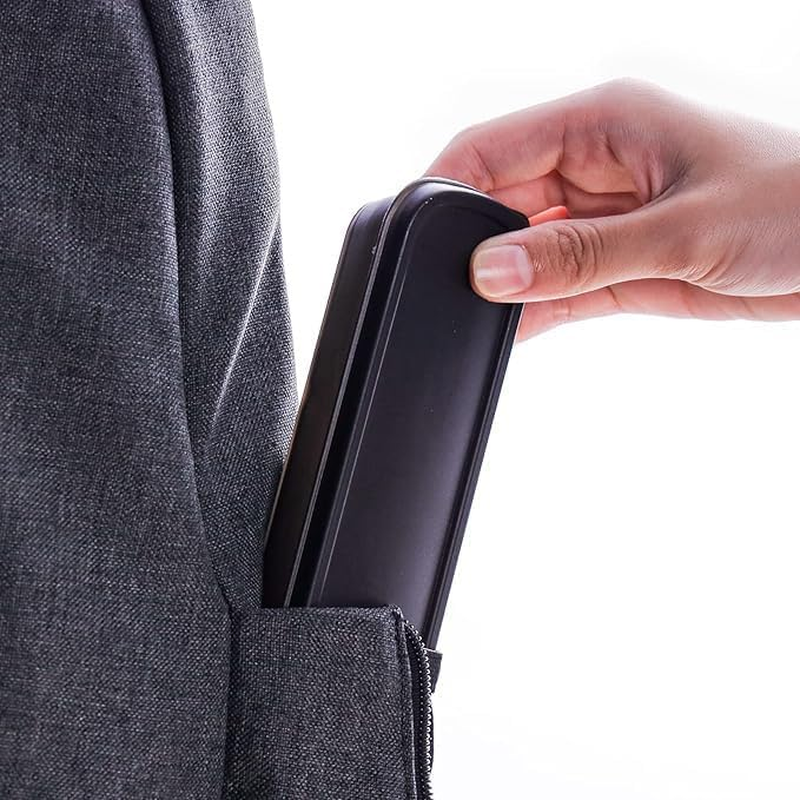 Portable Utensils Set with Case, 4Pcs Stainless Steel Reusable Silverware for Lunch Camping School Picnic Workplace Travel, Lunch Box Includ Fork Spoon Knife,Easy to Clean (Black, One Size) image number 4