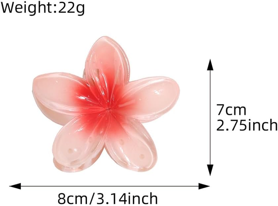 ZSPERKLA Pack of 4 Flower Hair Clips for Thick Thin Hair, Cute Acrylic Hair Clips, Non-Slip Large Hair Clips, Hair Styling Accessories for Women and Girls