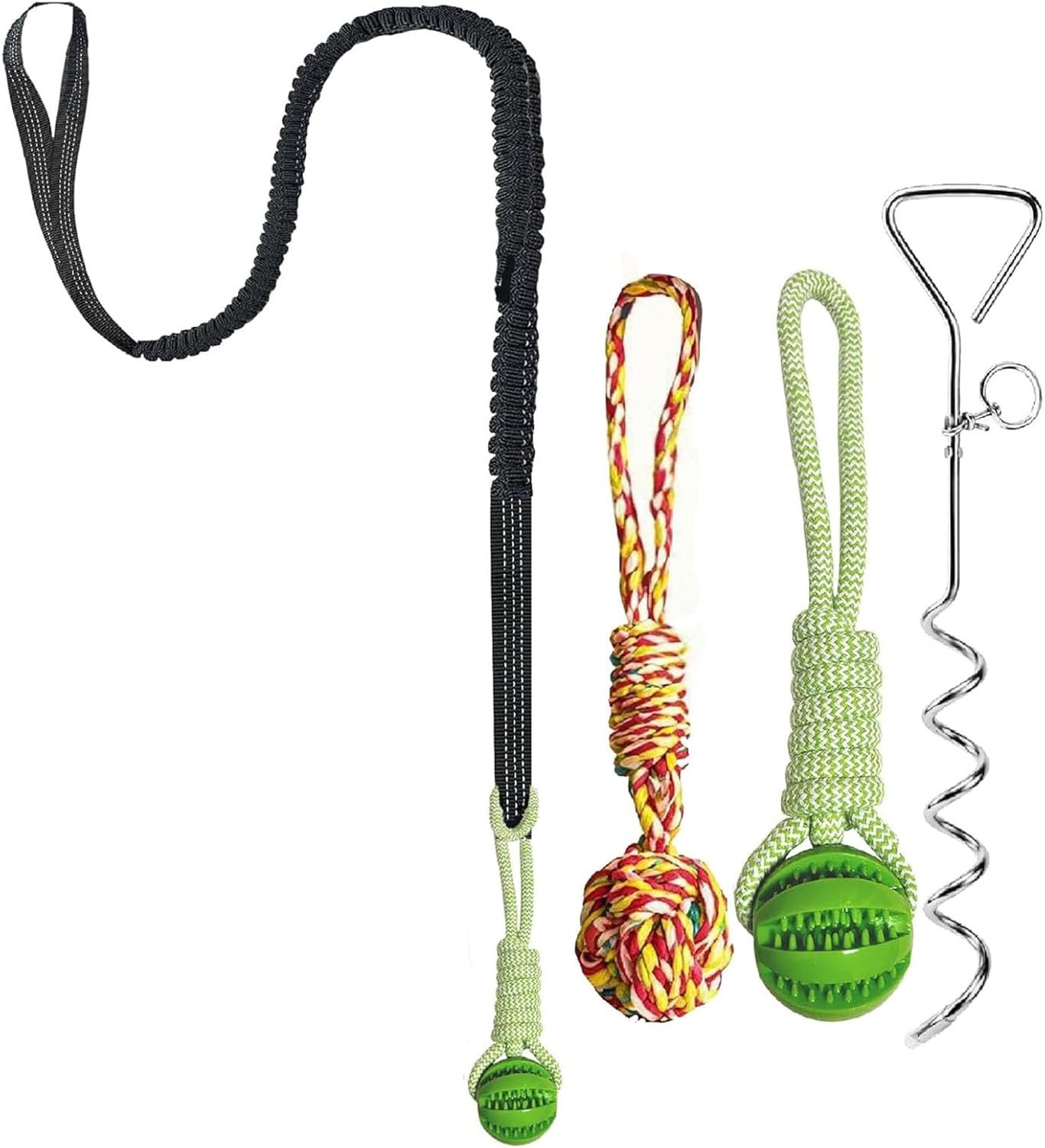 Heavy Duty Dog Bungee Tug Toy - Outdoor Interactive Play for Small/Medium/Large Dogs with Ground Stake for Lawns & Trees image number 6