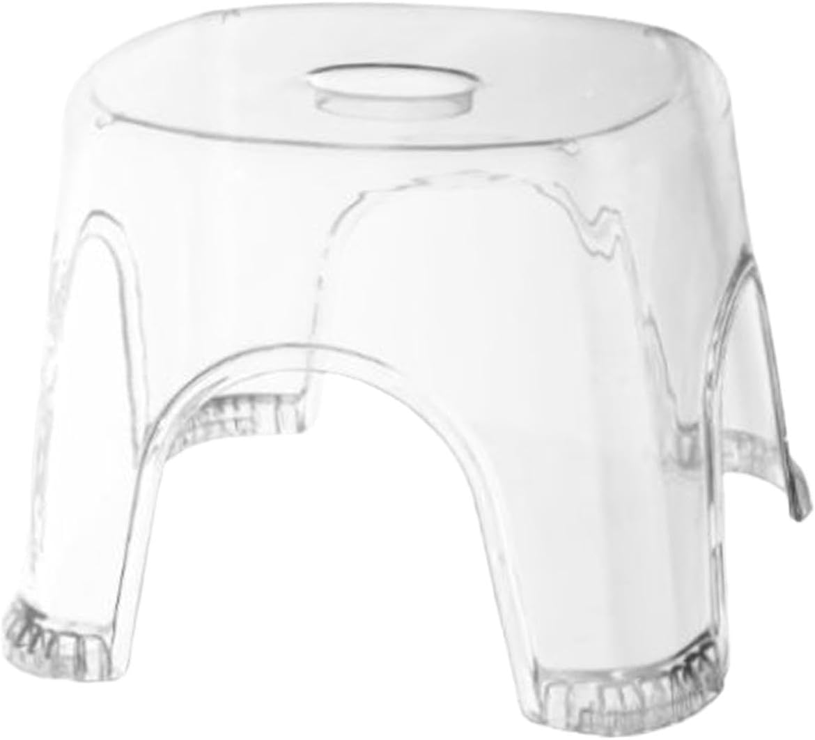 Clear Shower Foot Stool - Waterproof Transparent Stool Non-Slip,Clear Seat, Shower Corner, Corner Bench for Bathroom Bedside Small Spaces