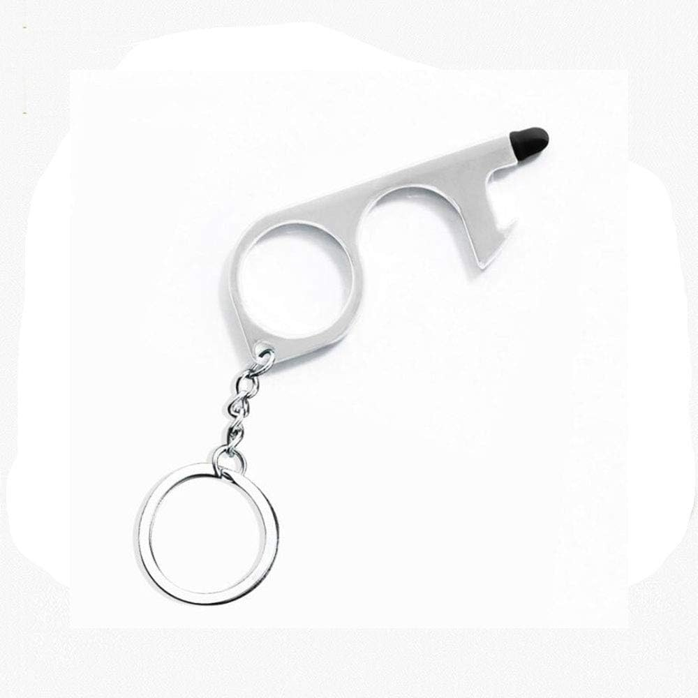 No-Touch Door Opener, 1Pcs No-Touch Door Opener Opener Keyring Tool Safe Touch Key for Outdoor ATM Machine Elevator(Black)