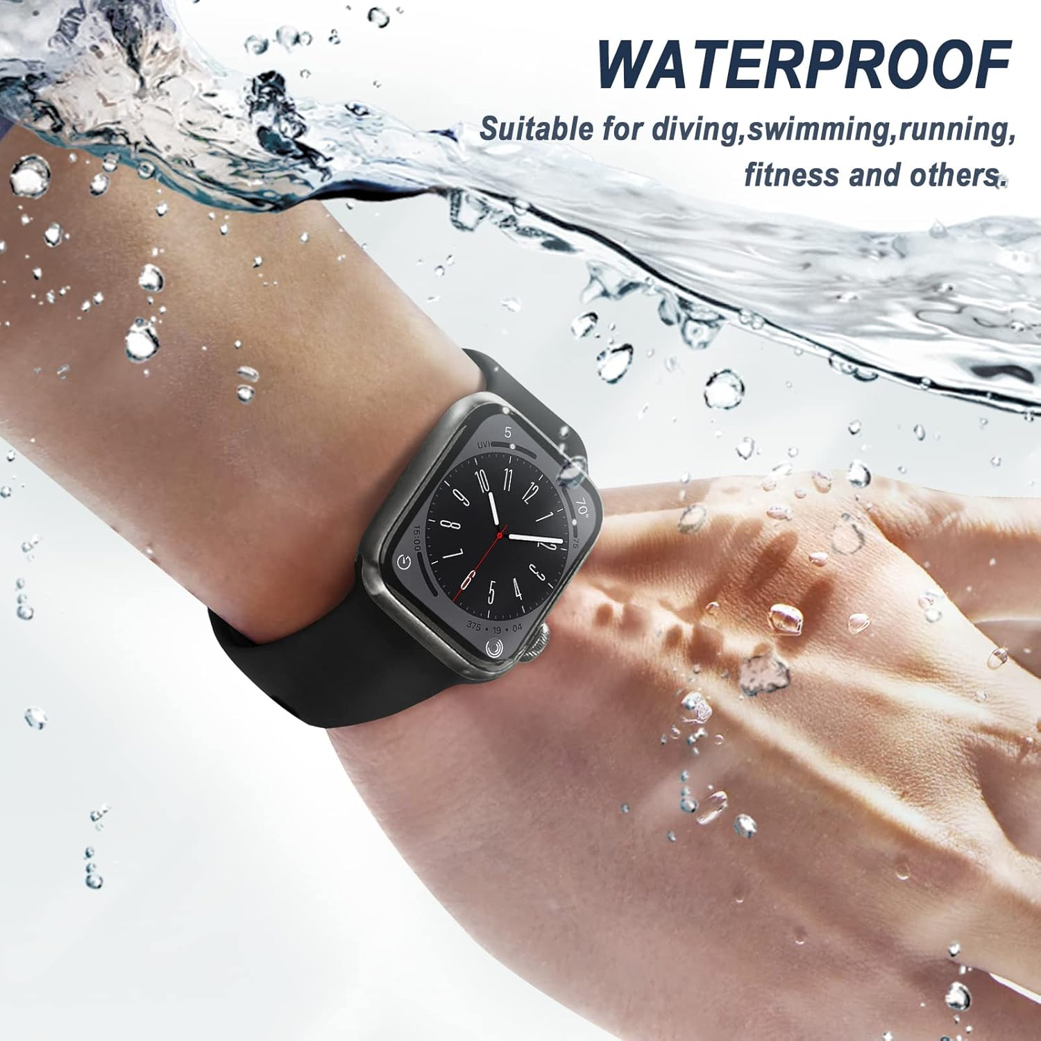 Sport Silicone Strap for Apple Watch Band 38Mm 40Mm 41Mm 42Mm 44Mm 45Mm 46Mm 49Mm Women, Butterfly Buckle Soft Waterproof Breathable Bracelets for Iwatch Ultra 3 SE 3 Series 11/10/9/8/7/6/5/4/3/2/1 image number 5