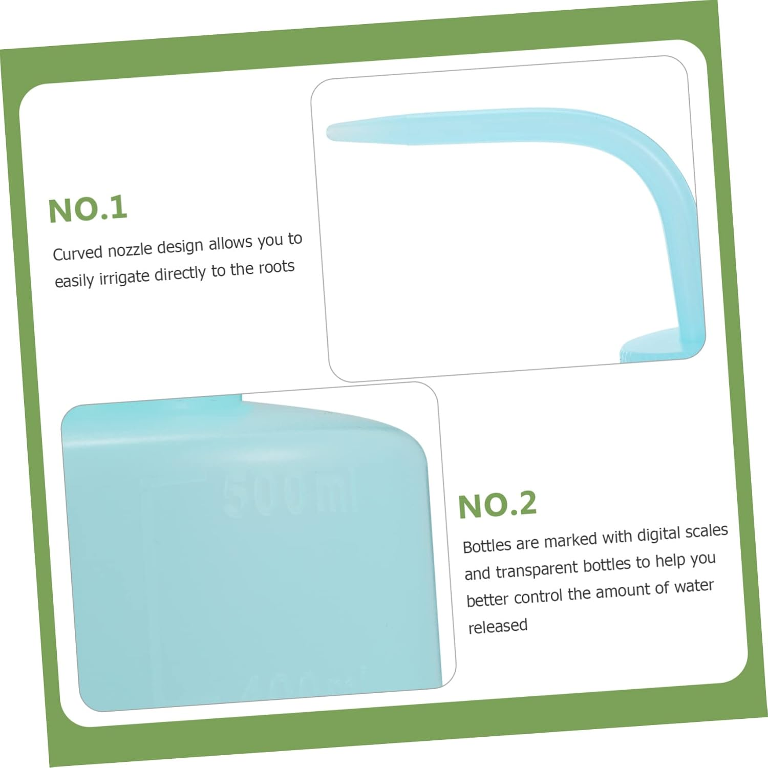 IWOWHERO 2Pcs Portable Squeeze Watering Bottles 500Ml Household Plant Water Supply Set Blue for Gardening and Indoor Potted Plants image number 4