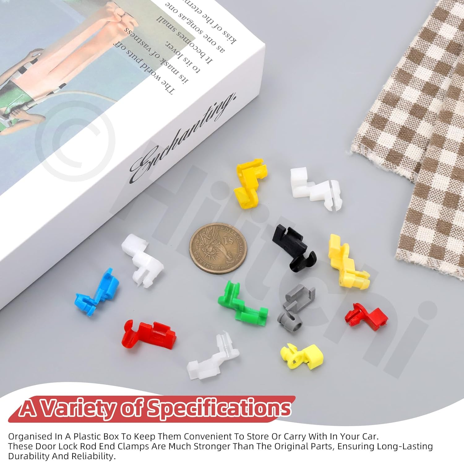 Hilitchi 120-Piece Door Lock Rod End Clip Kit, Handle Lock Rod Cover & Hood Latch Push Fastener Set for Left/Right Handles and Tailgate Lever, Compatible with Most Vehicle Models image number 4