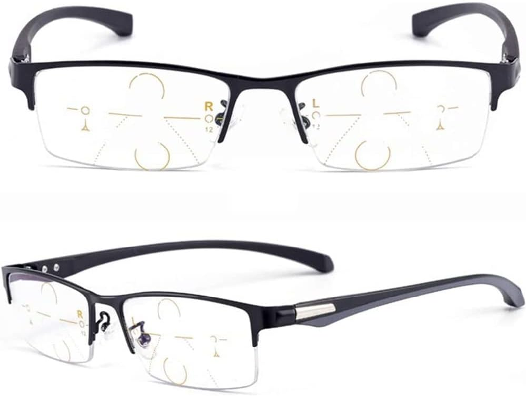 Progressive Multifocal Reading Glasses, Men'S Photochromic Transition UV400 Sunglasses,+1.0 to +3.0 Diopter (Color : Black, Size : +3.00) image number 1