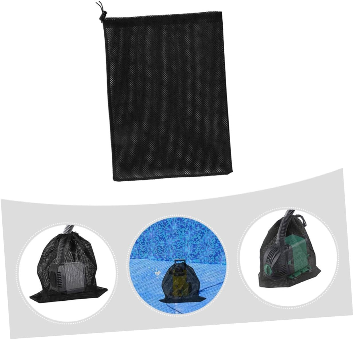 Pump Filter Mesh Bag with Drawstring Black Barrier Bag for Debris Filtration Suitable for Aquarium Fish Tank Pumps Prevents Clogging and Damage image number 2