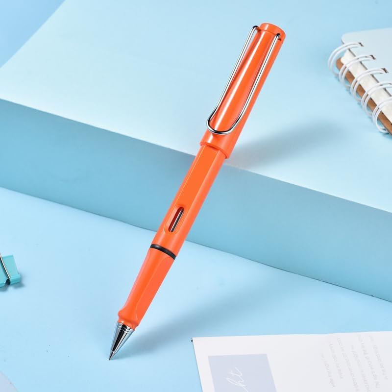 Smooth Rollerball Pen, 0.5Mm Tip, Black Gel Ink, Colour Barrel, Pocket Clip, Compatible with 843 845 Pen Refills (White)