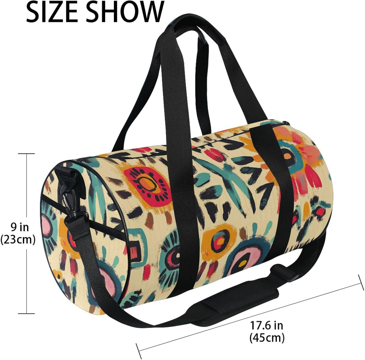 Bohemian Style Elements Retro Travel Hand Bag Travel Weekender Gear Bag Airplane Traveling Large Capacity