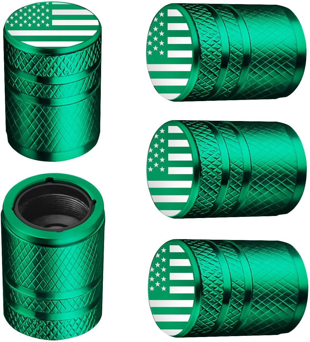 Tire Valve Stem Caps - (5 Pack) Metal Air Caps with Plastic Liner, Corrosion Resistant, Leak-Proof, Universal Stem Covers for Cars Trucks Motorcycles and Bikes - Black