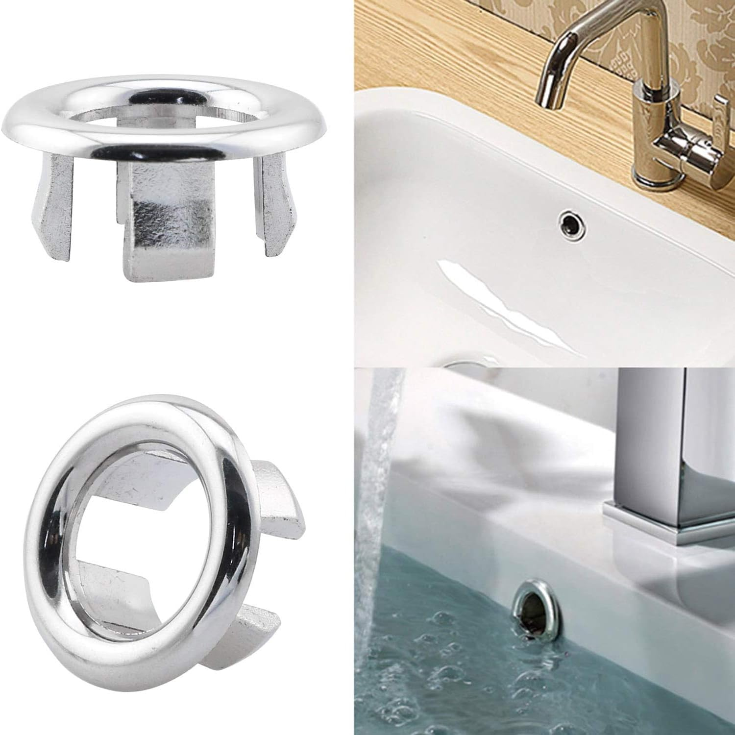 12PCS Sink Overflow Ring Sink Hole round Overflow Trim Cover Drain Cap Fit for 22-24Mm Overflow Hole Diameter Kitchen Bathroom Sink Accessories image number 4