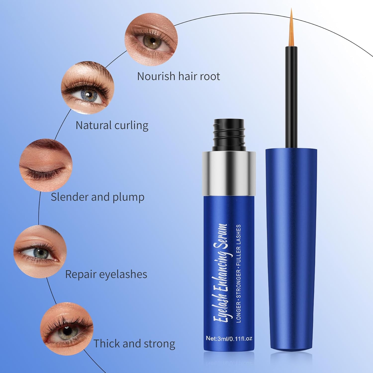 Eyelash Growth Serum &ndash; Lash Enhancing Treatment for Longer, Fuller, Curled Lashes, Nourishing & Strengthening Formula, Gentle & Safe for Sensitive Skin image number 1