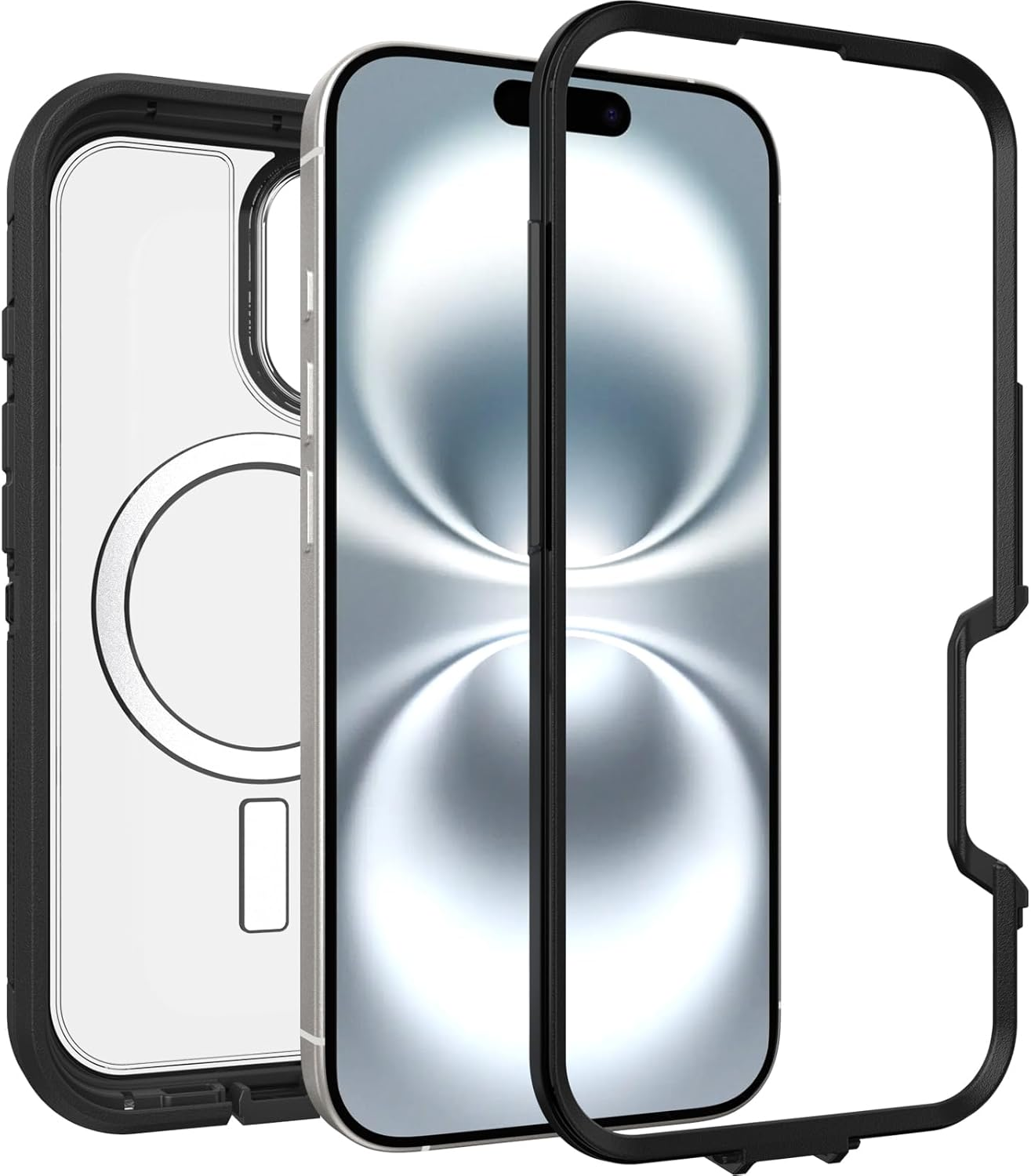 Otterbox Defender Series XT Clear Magsafe Case for Iphone 16, Shockproof, Ultra Tough Protective Case, 7X Military Standard Tested, Transparent/Black image number 2