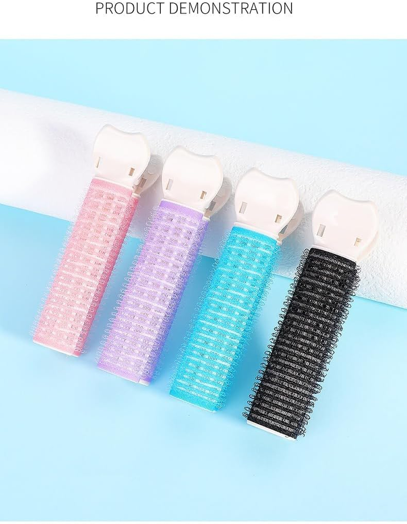 4Pcs Pink Hair Rollers with Clip Volumizing Bangs Curler DIY Styling Accessories Tool Portable Self Grip Volume Hair Root Clips Styling Tools and Appliances image number 6