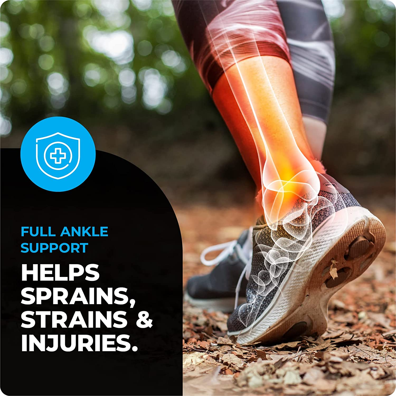 VITTO Ankle Brace for Sprained Ankle - Ankle Support for Arthritis, Joint Pain, Strains, Injury, Recovery, Rehab, Sports - Multi Zone Compression Sleeve (Sleeve, L) image number 3