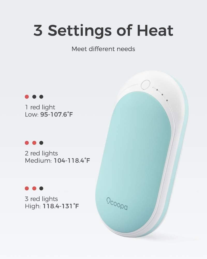 OCOOPA Hand Warmers Rechargeable, 1 Pack 5200Mah Electric Portable Pocket Heater, Heat Therapy Great for Raynauds, Hunting, Golf, Camping, Women Mens Gifts image number 5