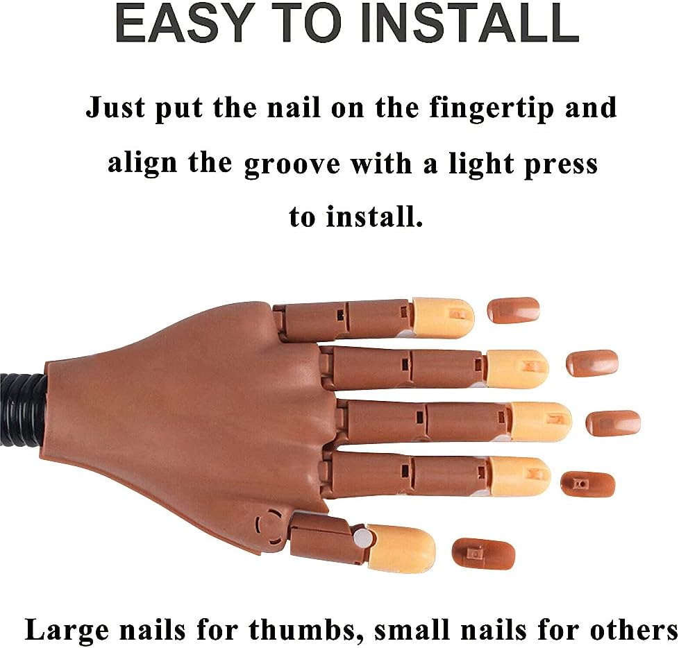 Practice Hand for Acrylic Nails, Professional Nail Practice Hand for Training, Adjustable False Fake Mannequin Hand with 100Pcs Nail Tips, Upgrade DIY Nails Display Manicure Supply image number 2
