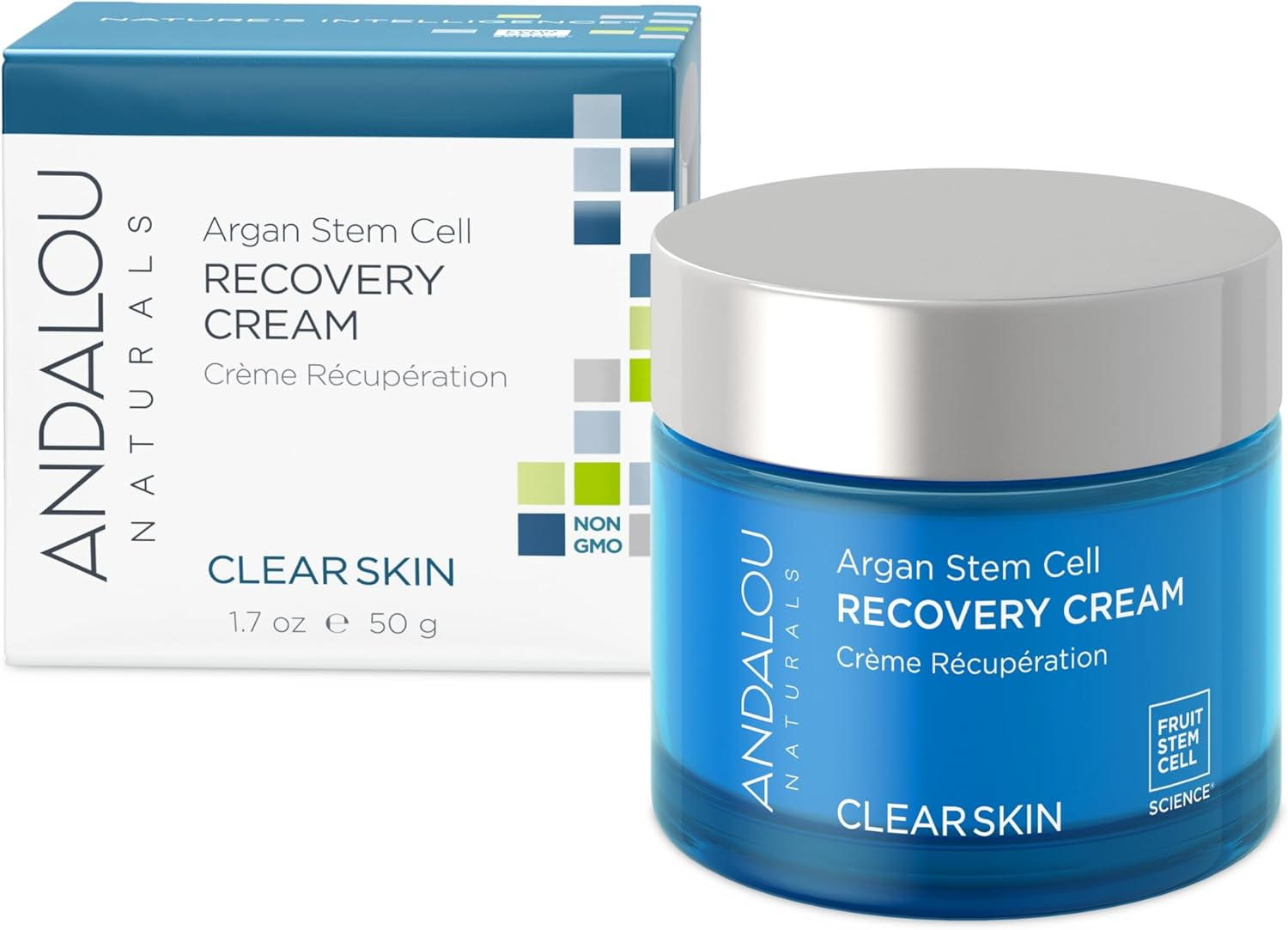 Andalou Naturals Andalou Naturals Clear Skin Argan Stem Cell Recovery Cream 50Ml, 50 Millilitre, BLUE image number 1