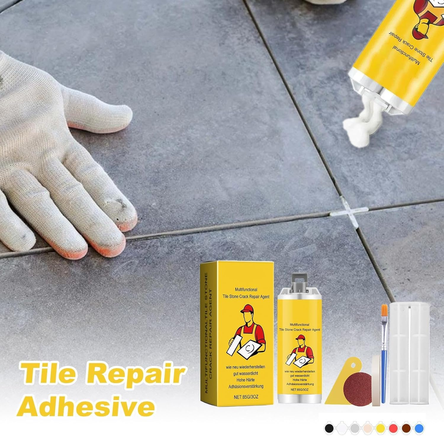 Marble Chip Repair Kit - Repair Adhesive Tile Filler,Strong Adhesion Cracked Tile Filler, Professional Adhesive Tile Repair for Tile Chips, Cracks & Scratches image number 1