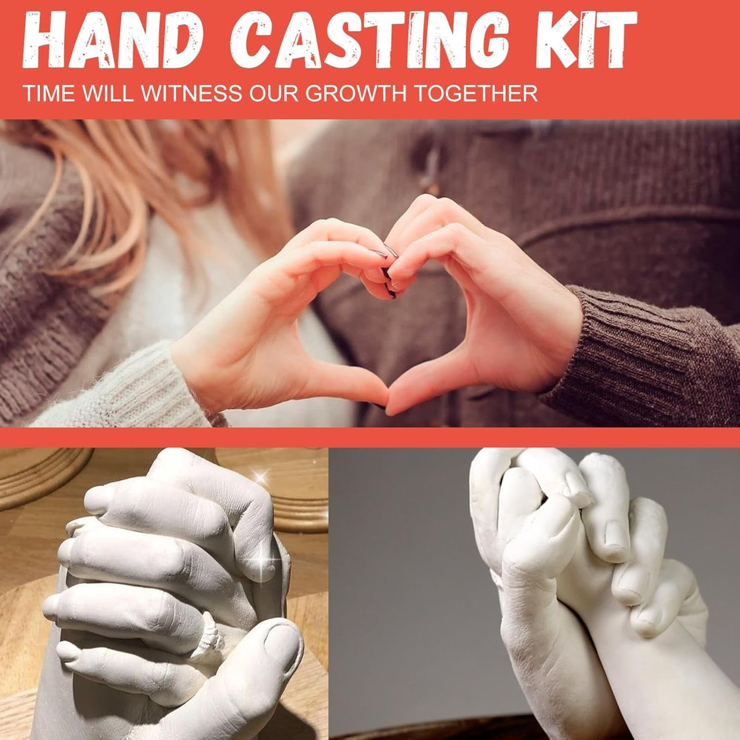 Hand Moulding Kit - Plaster Carving Sensitizer Set | Printing Kit with Fine Details Powder Base Casting for Couples Husband Wife Grandma P image number 4