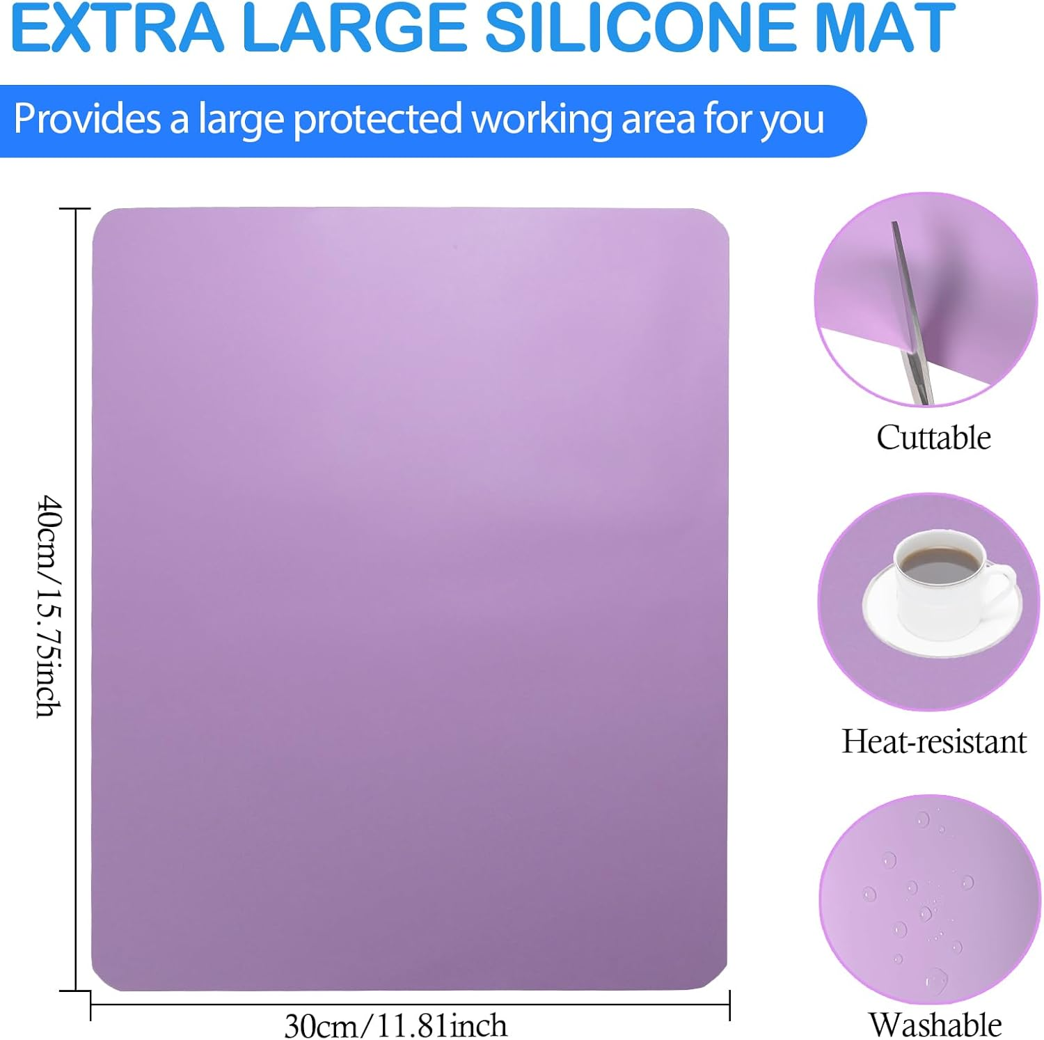 ZACHMEST 3 Pack Crafting Pad 40X30Cm, Painting Pad Silicone Mat Crafting Silicone Mat for Epoxy Resin, Silicone Pad Non-Stick Non-Slip Table Mat for Crafting Resin Craft Kneading Pad Painting image number 5