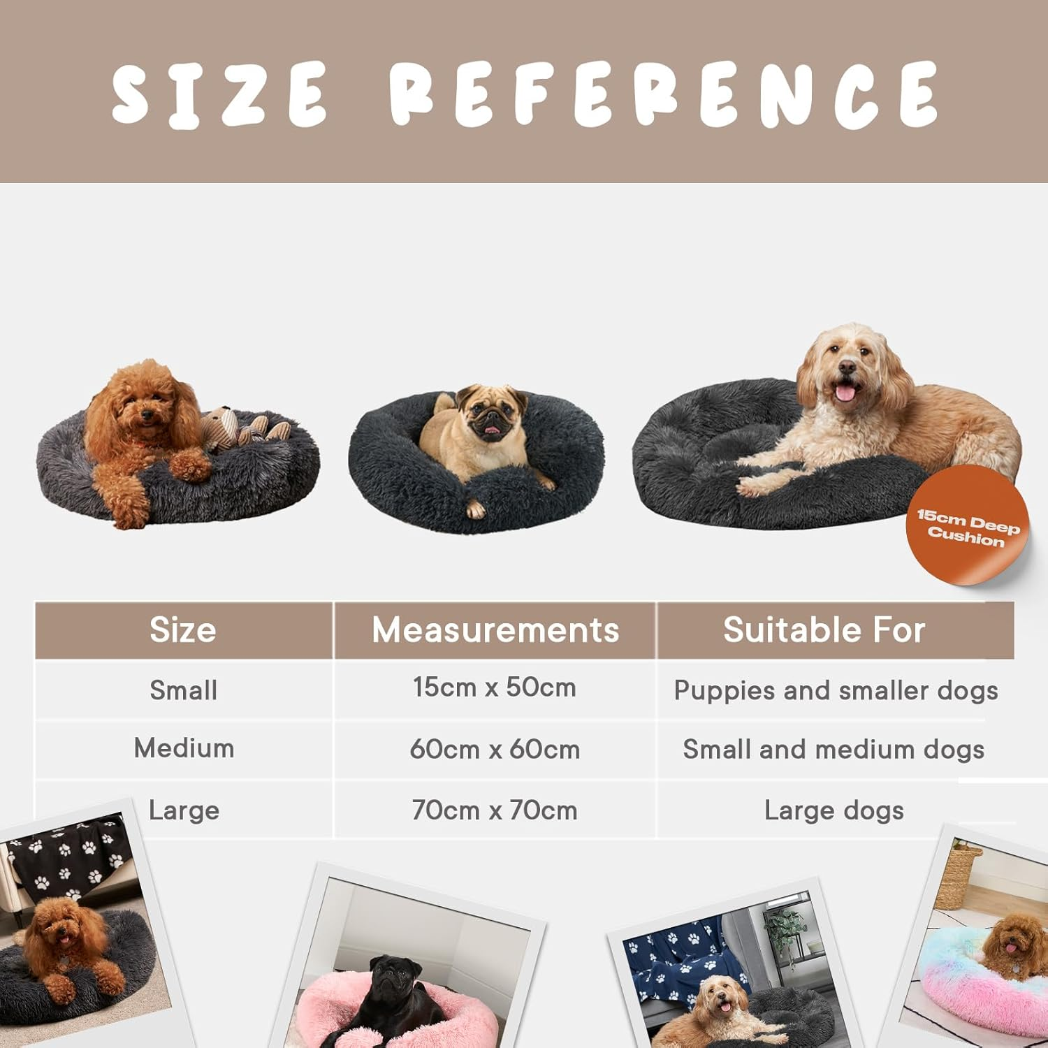 OHS Large Pink Dog Bed, Super Soft Fluffy Luxury Puppy Bed Pink Cat Bed for Dogs Pets Warm Circle Donut Dog Beds for Home Living Room Kitchen, Tie-Dye image number 6