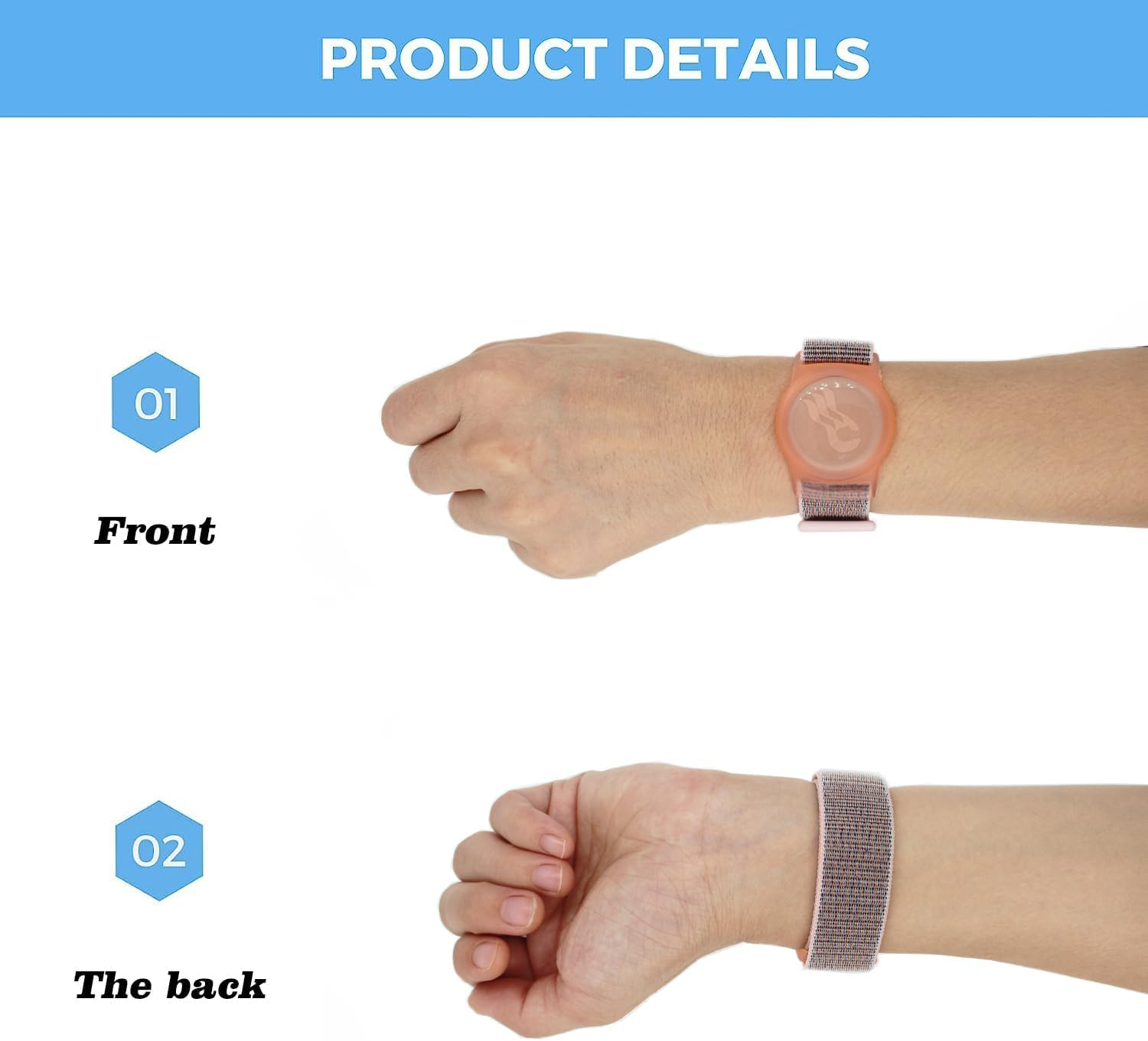 Generic 2 Packs Princess Cruise Medallion Holder,Compatible for Princess Cruise Medallion,Breathable Hook&Loop Nylon Sport Style (Pink-Grey) image number 4