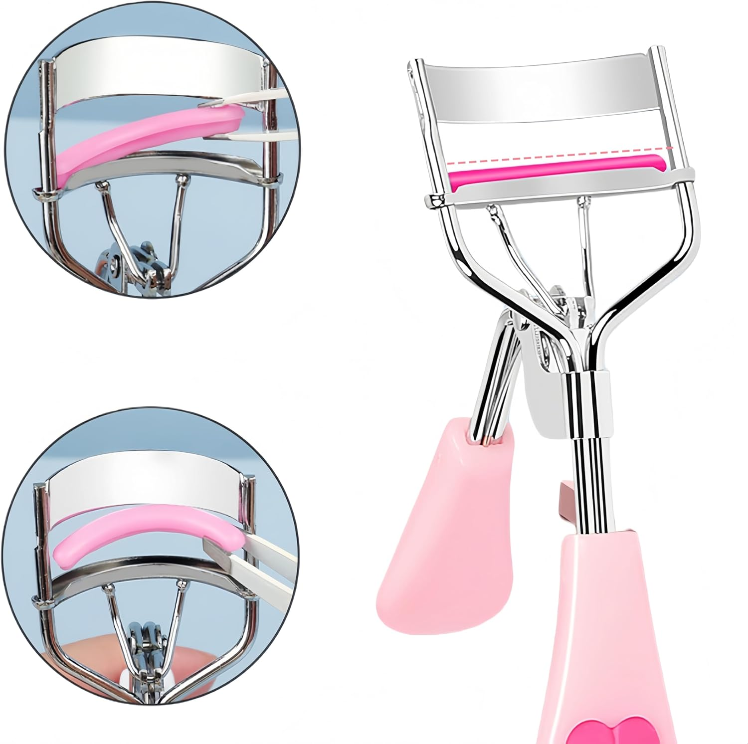 Aknebriax 1 Eyelash Curler,Comes with 8 Eyelash Adhesive Strips,Ergonomic Design for All Eye Shapes,Precision Curl Control,Superior Long- Lasting Curl,Gentle on Lashes,Replace at Any Time.