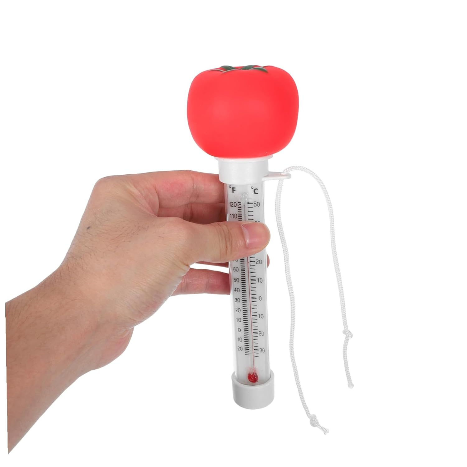 NOLITOY Floating Pool Thermometer Tomato Shape Accurate Water Temperature Gauge for Bath Swimming Pools Hot Tubs Spas Safe image number 6