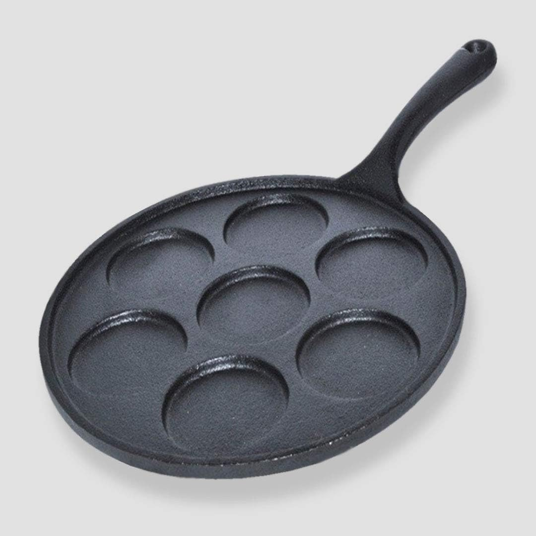 SOGA 23Cm Cast Iron Takoyaki Fry Pan Octopus Balls Maker 7 Hole Cavities Grill Mold image number 6