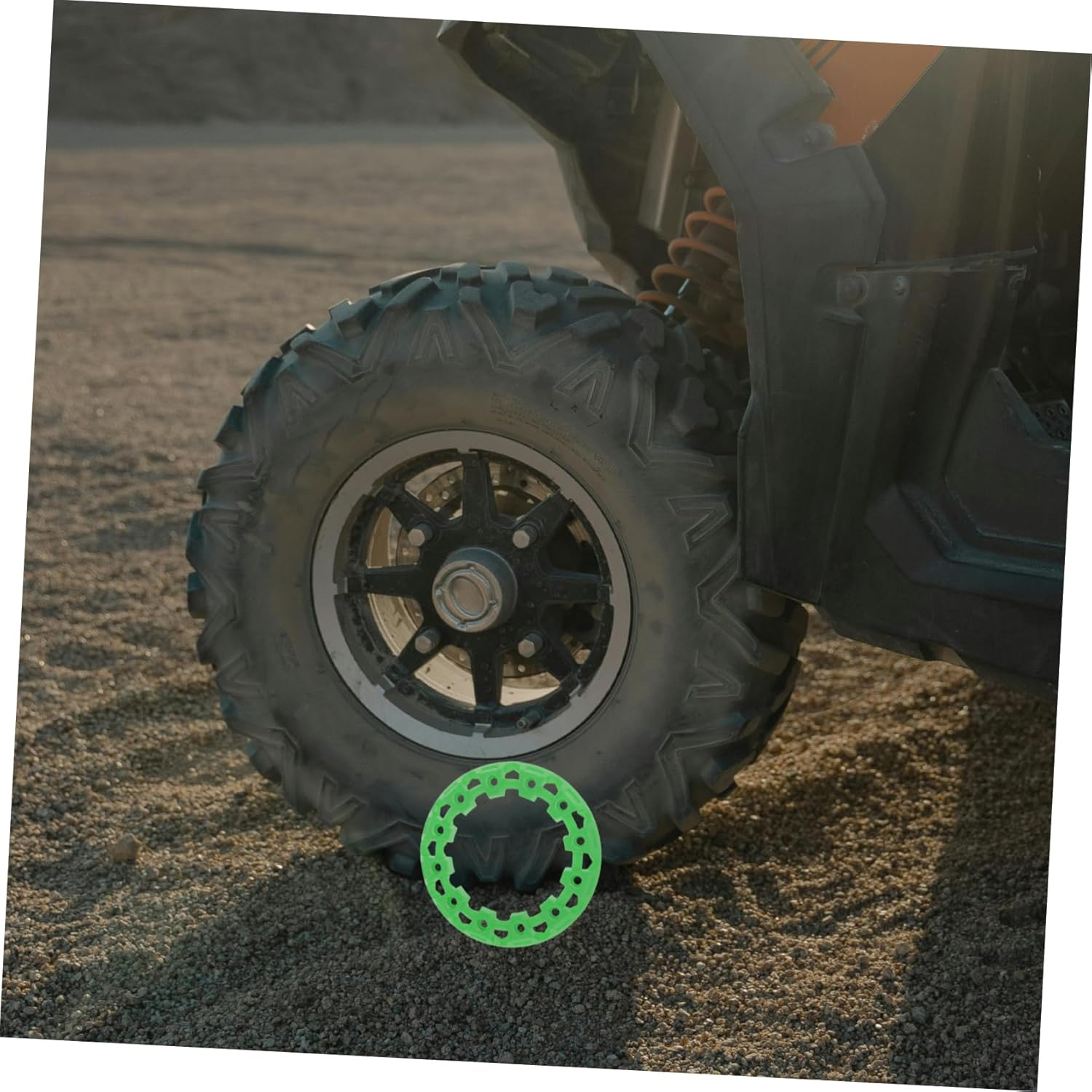 Parliky Hubcaps Wheel Covers: Universal Wheel Center Caps for ATV Rims 6.68 Inch Green Plastic Hubcaps for Quad Decoration Easy Installation image number 2
