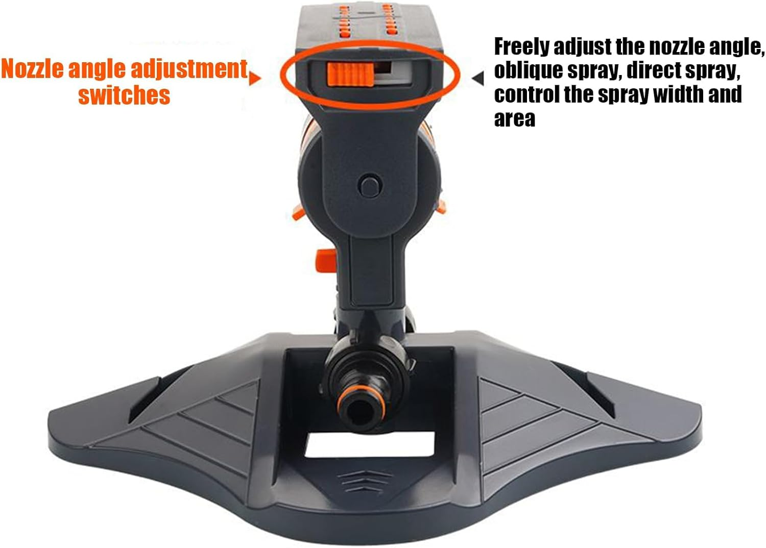 Outdoor Watering Fixture - Adjustable Yard Sprinkler, 16-Hole Irrigation Device | 360 Degree Rotating Water-Saving Sprinkler for Greenhouse Flower Bed Farm Lawn Park Garden Patio Vegetable Garden image number 1