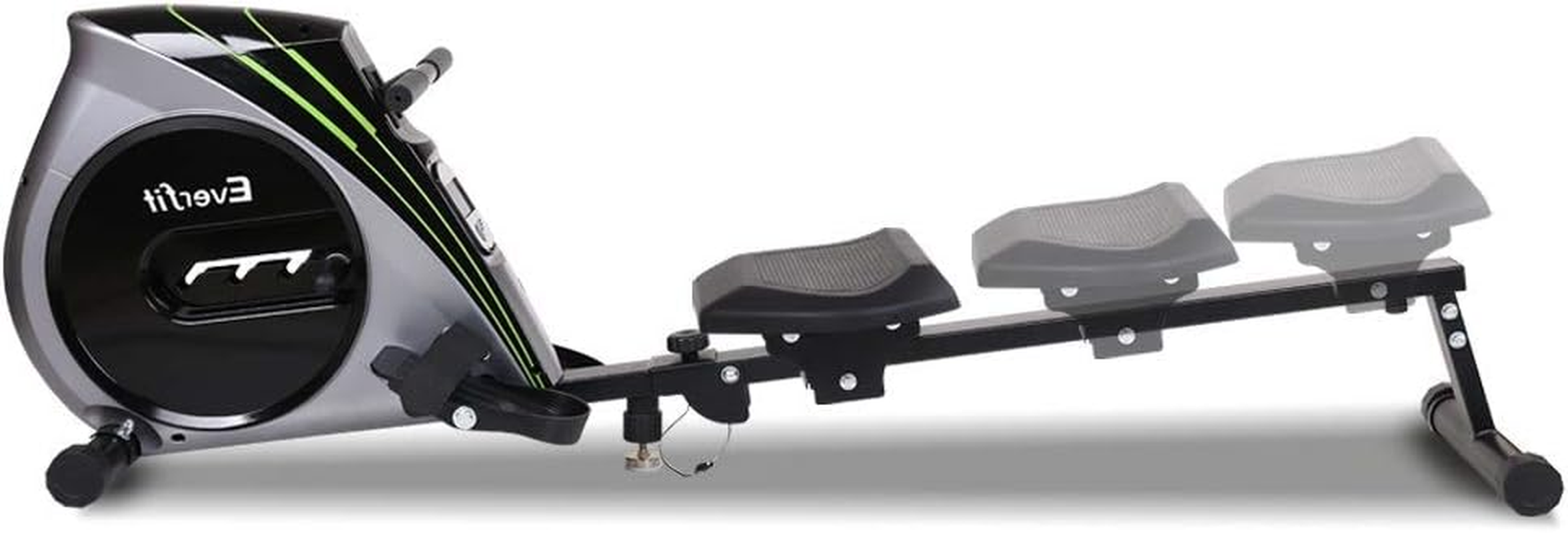 Everfit Elastic Rope Resistance Rowing Machine, Foldable Rower Home Gym Fitness Equipment Cardio Workout Exercise, Adjustable 4 Levels 150KG Weight Capacity Silver Black image number 3