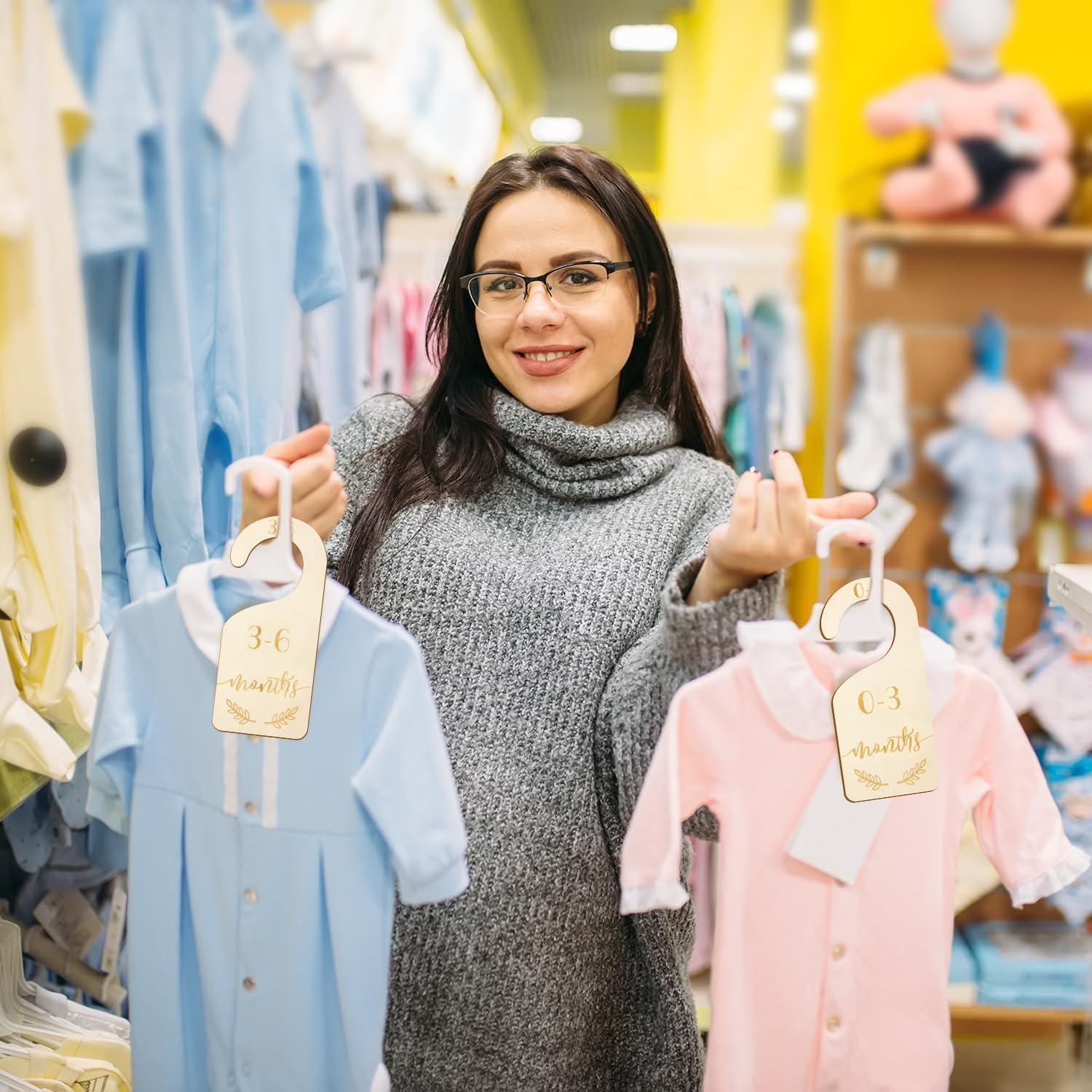 7Pcs Baby Wardrobe Size Dividers Baby Nursery Dividers,Wooden Newborn Wardrobe Divider,Baby Closet Divider Wooden Hanger Divider,Wooden Wardrobe Divider Clothes Divider,Baby Wardrobe Size Dividers image number 3