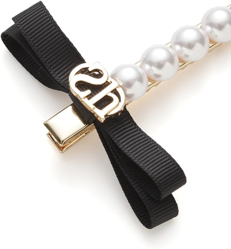 SNIDEL SHGG261248 Women'S Pearl Ribbon Pin, Black, F image number 4