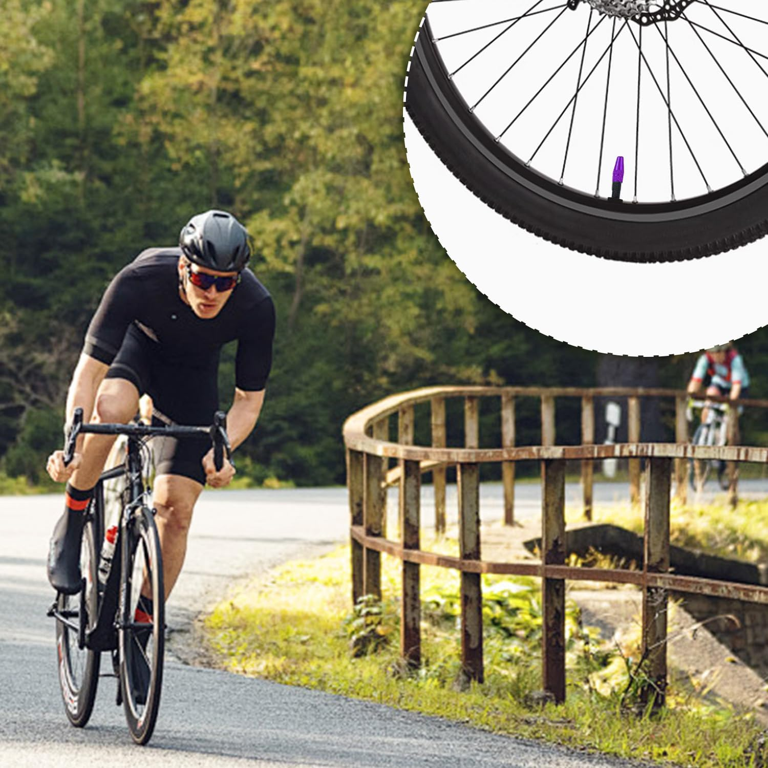 WALWAL Presta French Valve Caps, Anodized Aluminum - Compatible for Mountain Bike, Road Bike, Bicycle(Purple,4Pcs) image number 2