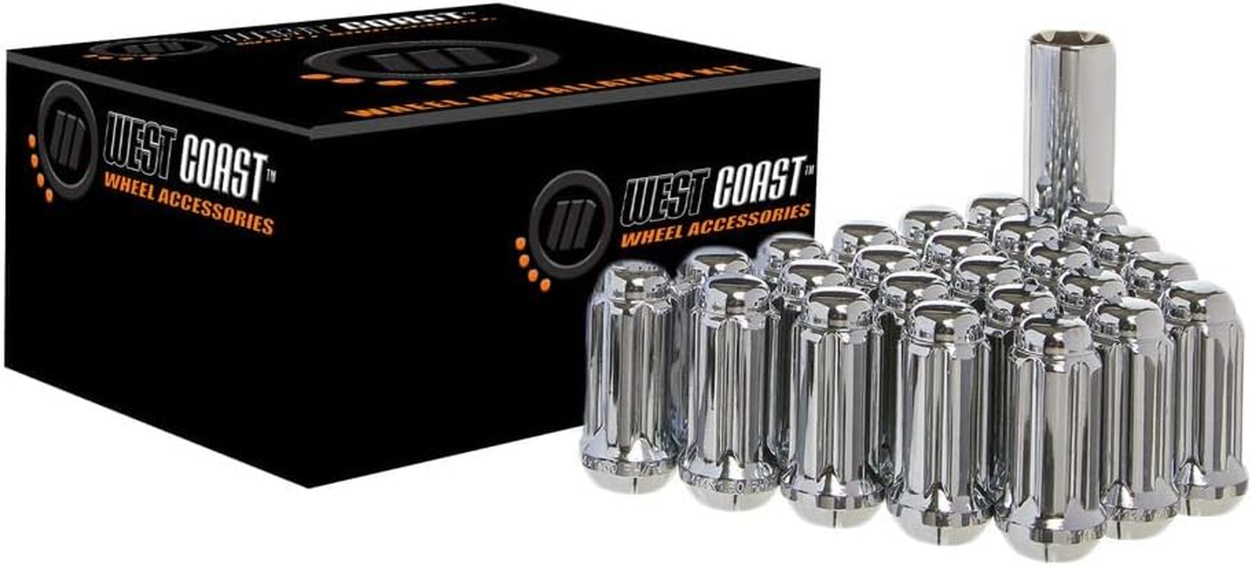 West Coast Accessories W5896ST 9/16" Spline Closed End Wheel Truck Lug Nut Installation Kit - 8 Lug image number 2