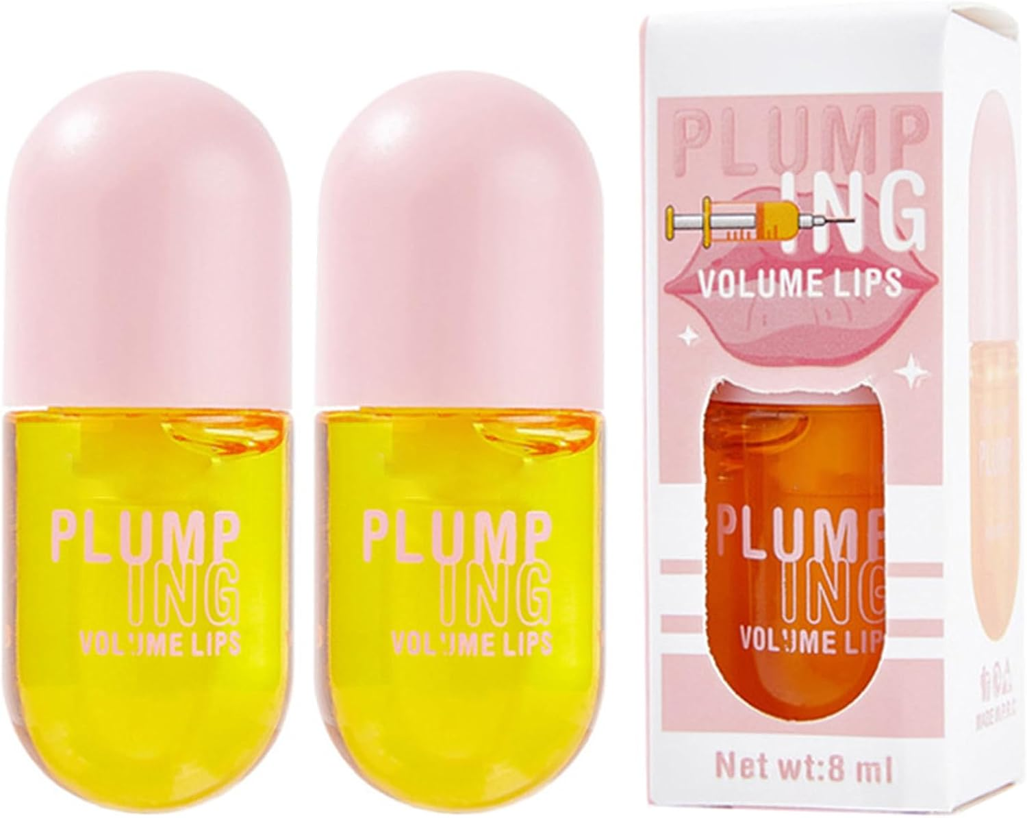 FEESHOW 2-Piece Ginger Lip Oil Set, 8Ml Daily Conditioning Plumper for Hydrated Fuller Looking Lips Yellow One Size image number 5