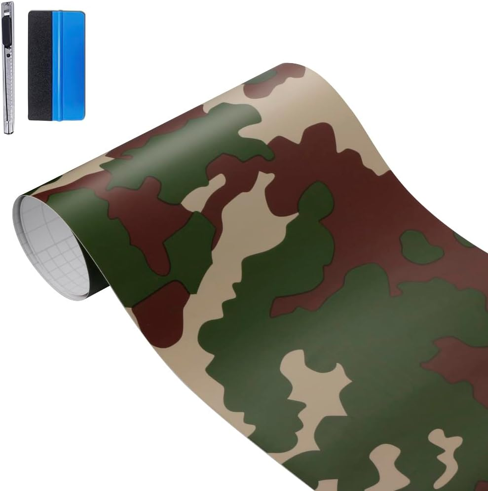 LZLRUN Car Camouflage Vinyl Wrap Film Roll Arctic Snow Camo Decal Sticker for Car Console Computer Laptop Bike Motorcycle Digtial Yellow 1Ft X 5Ft image number 5