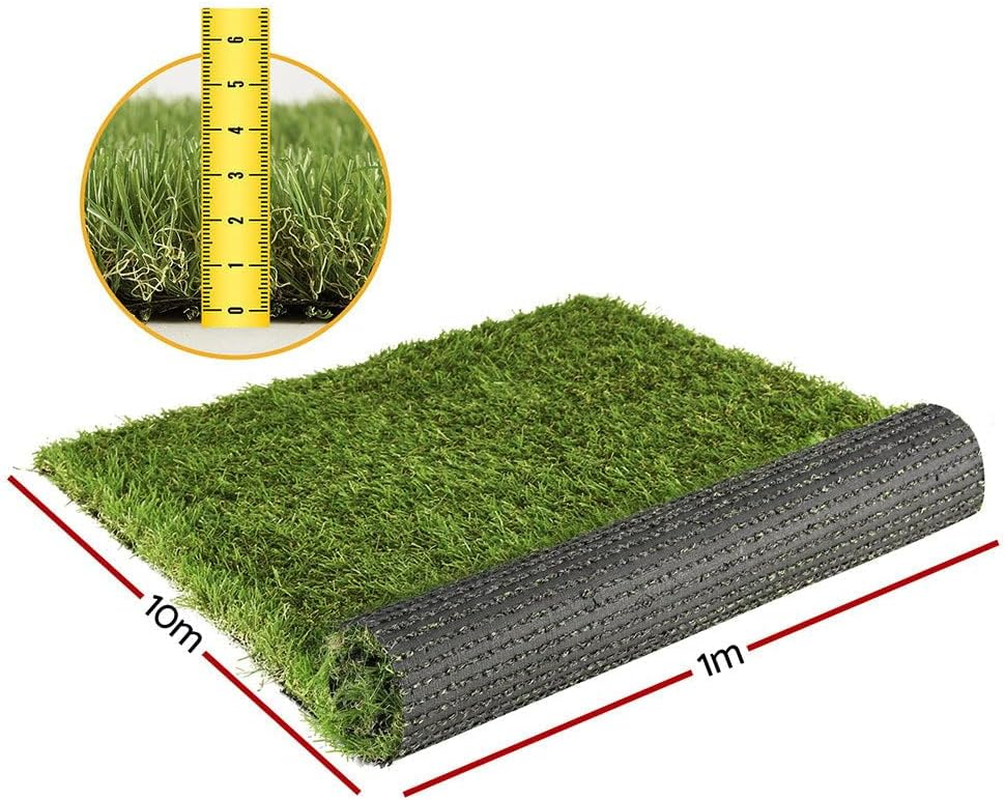 Primeturf Artificial Grass 10SQM Roll 1X10M 35Mm Pile Height Synthetic Turf Mat Fake Plants Yarn Lawn, Home Decor Garden Backyard Patio Indoor Outdoor Wall, Olive Green with 6 Year Warranty image number 6