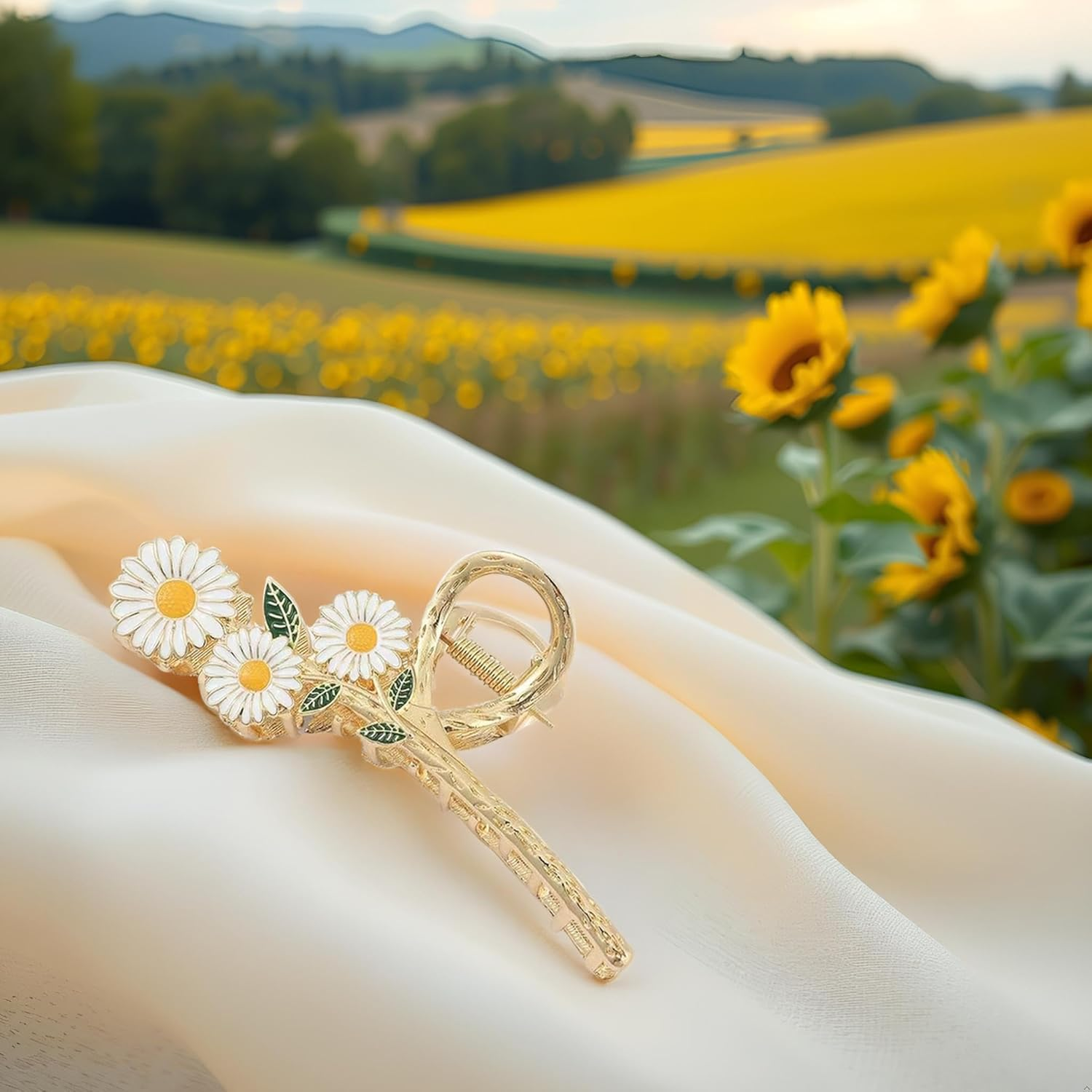 Sunflower Hair Clips Large Non-Slip Hair Clips Strong Hold Hair Accessories for Women Girls Hair Clips image number 5