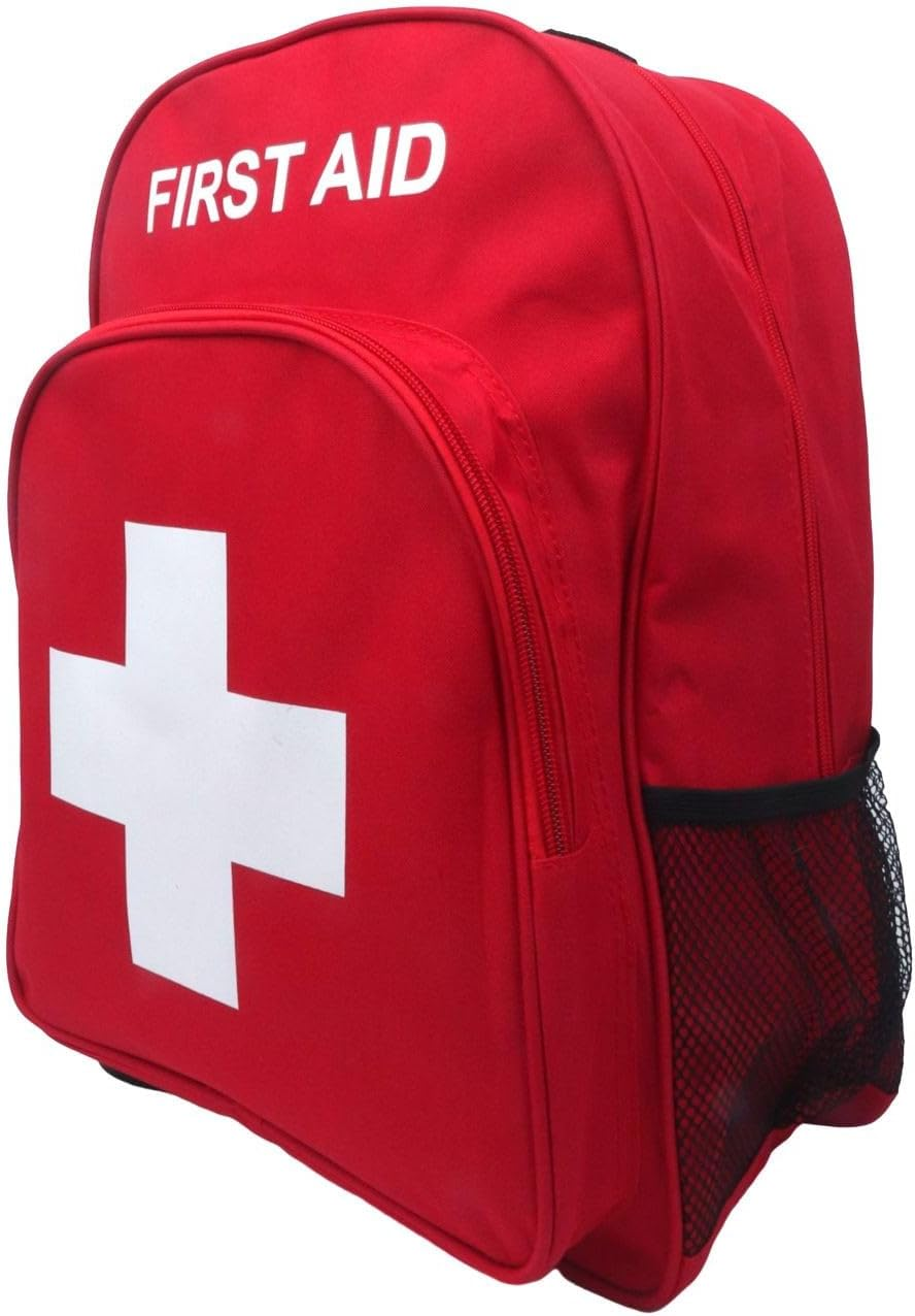 First Aid Bags Empty Backpack Empty Medical Storage Bag for First Aid Kits Pack Emergency Hiking Backpacking Camping Cycling Riding Climbing Travel Car (Red) - Red image number 5
