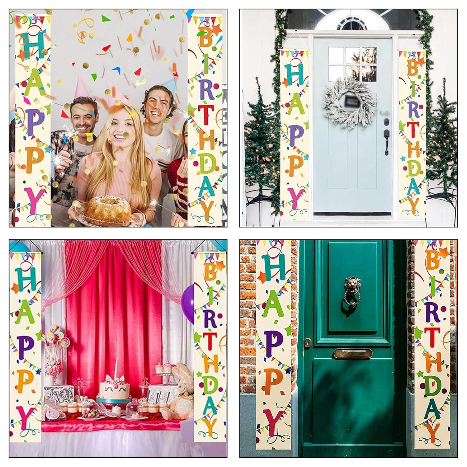 Colorful Happy Birthday Porch Sign - Vibrant Yard Decor, Door Banner, Party Supplies for Joyful Celebrations image number 1