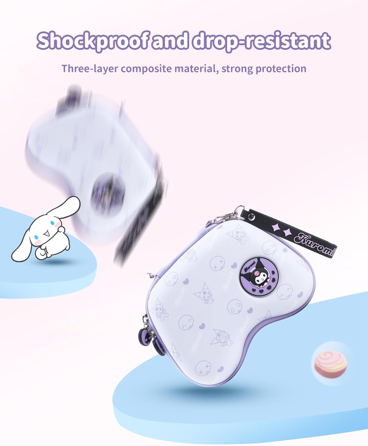 Kuitmor Cute Controller Protection Case, Portable Travel Carrying Bag Hard Shell Storage Case Fits PS4, PS5, NS Pro, Xbox with Internal Pocket for Data Cables and Accessories image number 1