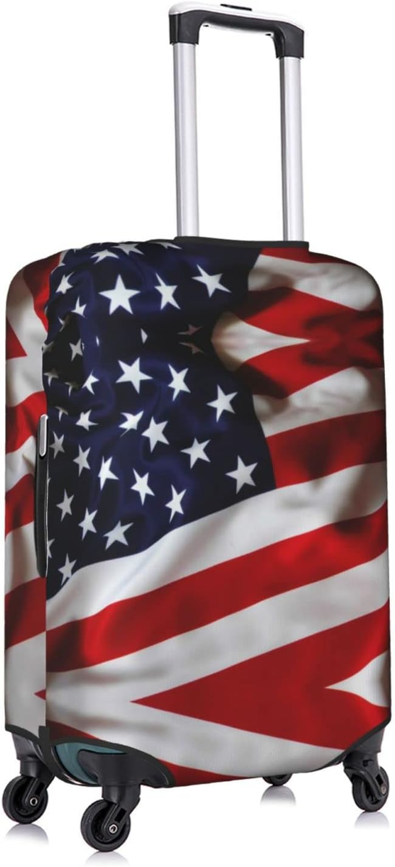 Obabo Dog Family Travel Luggage Cover,Washable Suitcase Cover Protector Anti-Scratch Suitcase Cover Fits 18-32 In, American Flag, L image number 6