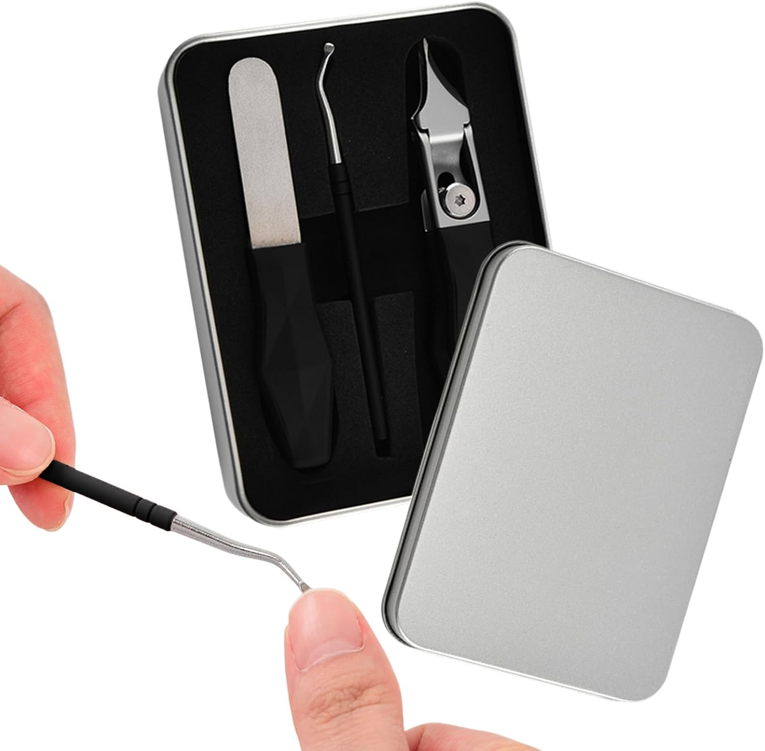 Fingernail Clipper,Wide Jaw Opening Anti-Splash Angled Toenail Cutter | 1 Set Anti-Splash Slanted Trimmer Cuticle Tool for Thick Ingrown Beauty Manicure Men Women Seniors Children image number 5