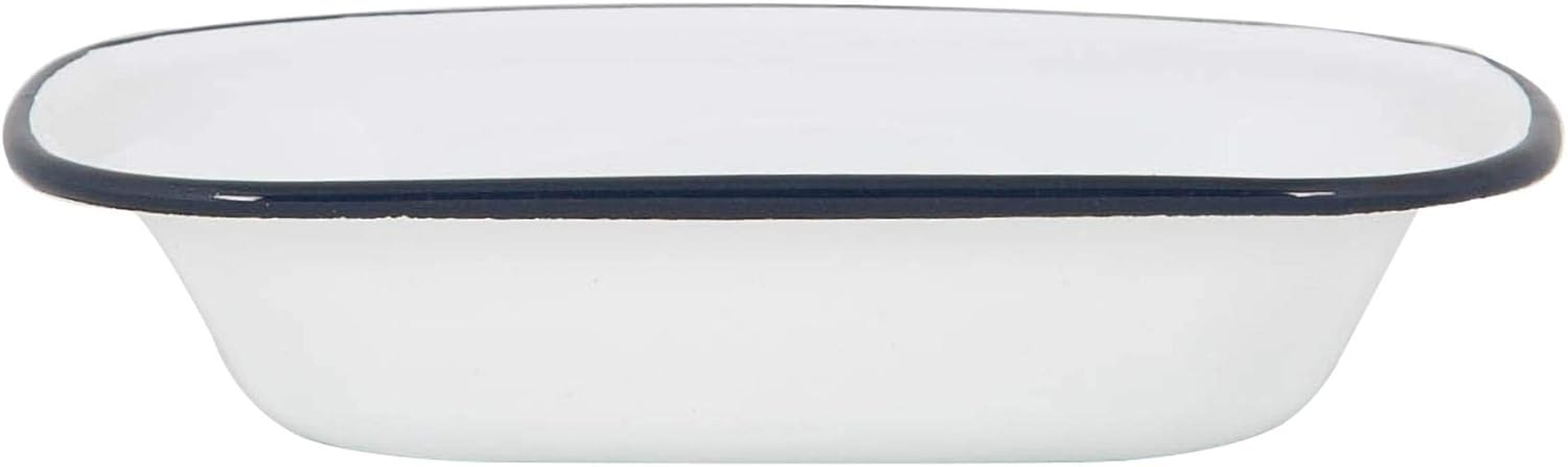 Argon Tableware 20Cm Enamel Pie Dish - Grey Rim - Dishwasher Safe Pie Dishes Enamel Cookware Oblong Pie Dish Oven Tray Bakeware Pastry Casserole Roasting Tin