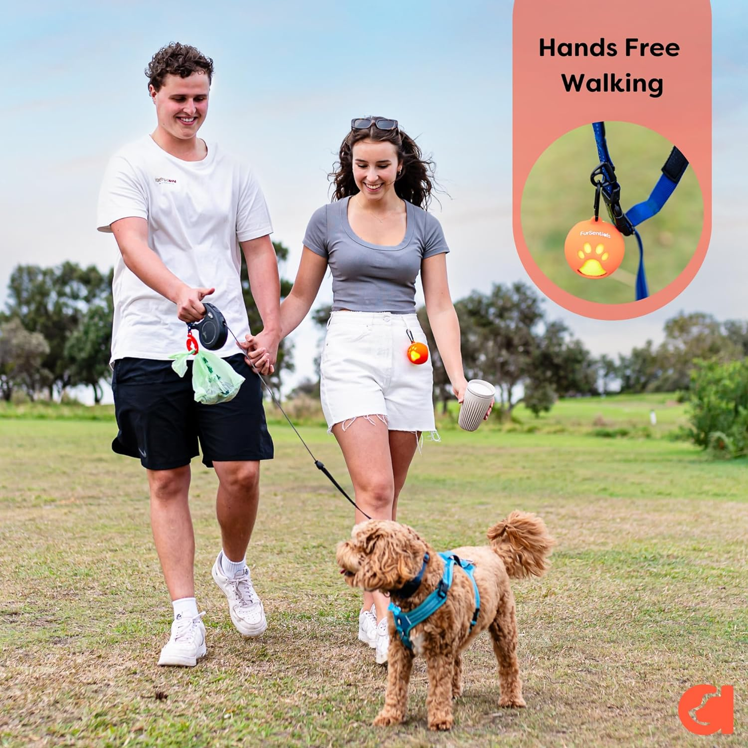 Dog Squeaky Tennis Ball with Silicone Dog Ball Holder for Dog Leash - with Carabinar Attachment Clip - Squeaky Dog Toy Is a Dog Leash Accessory - Hands-Free Dog Walking Accessory_Mint Green Ball Buddy