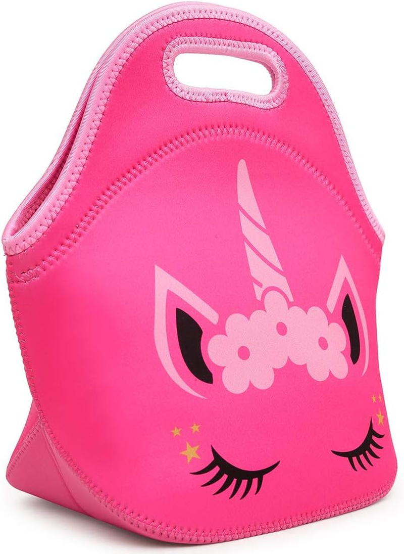 Moonmo Cute Unicorn Face Diamond Sequins Waterproof Princess School Backpack Set Girls Book Bag - Black Set image number 7