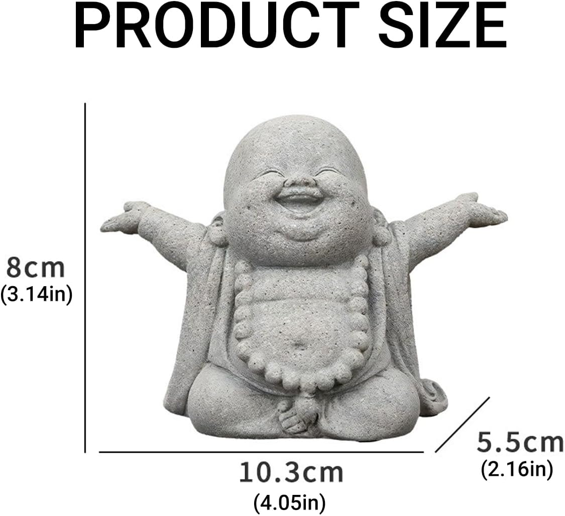 AIMALL Mini Buddha Statue Resin Aquarium Ornament 3.14X4.05X2.16In Cement Fish Tank Decoration Bonsai Figurine Zen Garden Tea Pet for Indoor Outdoor Decor image number 2