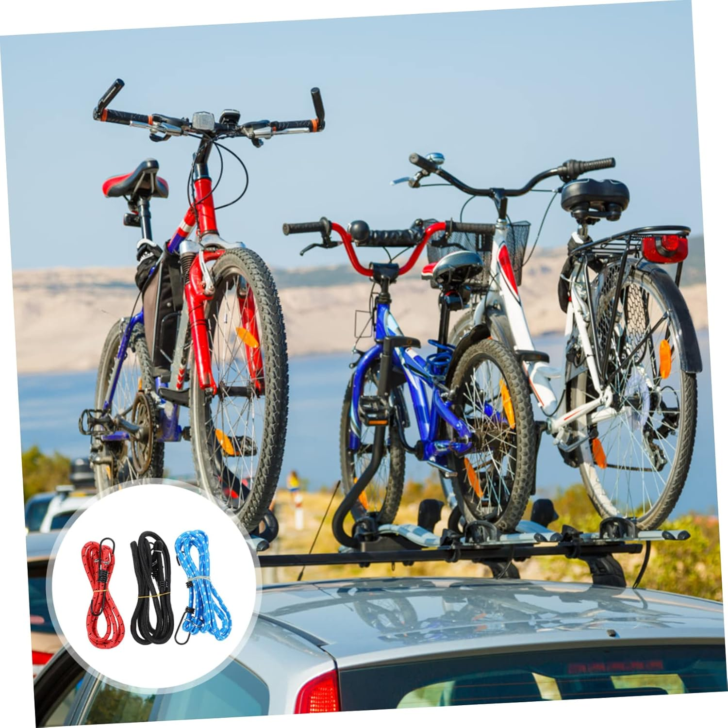 OSALADI 3Pcs Luggage Rack Telescopic Rope Elastic Straps for Cargo Tie-Down Strap Rubber Band Lashing for Luggage Binding for Outdoor Camping and Travel image number 3